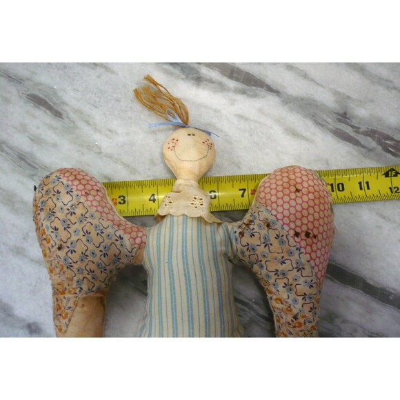Vintage Antiqued Cottagecore Grannycore County Chic Angel Doll Handmade Unique - Picture 10 of 11